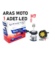 Motosiklet H7 Photon Fanlı Xenon Led Ampül 12-24 V (Duo Soğutucu Fanlı Model) 1 ADET-ARAS MOTO (Siyah)