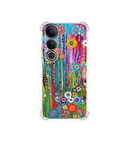 PrintiFy Vivo V50 Lite ile Uyumlu Düşlerin Dansı Serisi Folklorik Bahçe Tasarımlı Uv Baskılı Köşe Korumalı Antişok Kılıf