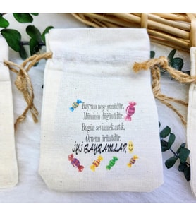 5 Adet Ramazan Bayramı  İyi Bayramlar 9x12 cm Baskılı Harçlık Kesesi Bayram Kesesi-