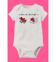 Unisex Bebek Beyaz Organik Baskılı Pamuklu Body