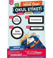 Okul Etiketi Kalem Defter Etiketi Özel İsim Yazılabilen Etiket Seti - İsim Etiketi-T523-OE78