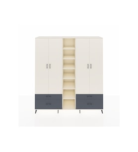 Hyperion Dolap 12 Raflı 4 Çekmeceli 2 Askılı 220x44x243 Aytaşı-Aytaşı/Antrasit