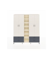 Hyperion Dolap 12 Raflı 4 Çekmeceli 2 Askılı 220x44x243 Aytaşı-Aytaşı/Antrasit