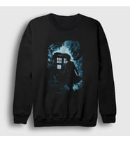 Presmono Unisex Siyah Time Tardis Doktor Dr Doctor Who Sweatshirt 499401tt