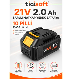 21V 2.0Ah Şarjlı Matkap Yedek Batarya 10 Adet 18650 Hücreli