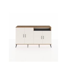 Arges Konsol 6 Raflı 4 Kapaklı 176x30x99 Çam-Aytaşı/Antrasit