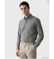 LCWAIKIKI Classic Yeşil Regular Fit Ekose Gabardin Erkek Gömlek