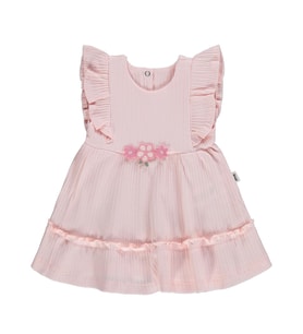 Civil Baby Fırfırlı Çiçekli 6-18 Ay Elbise - Pembe