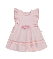 Civil Baby Fırfırlı Çiçekli 6-18 Ay Elbise - Pembe