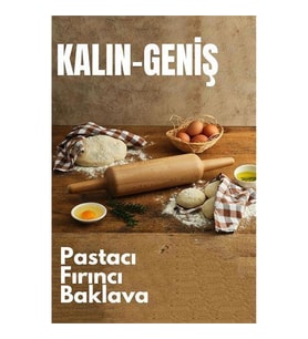 ModaCar Kalın ve Geniş Merdane Baklava Fırıncı Pastacı Merdanesi