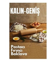ModaCar Kalın ve Geniş Merdane Baklava Fırıncı Pastacı Merdanesi