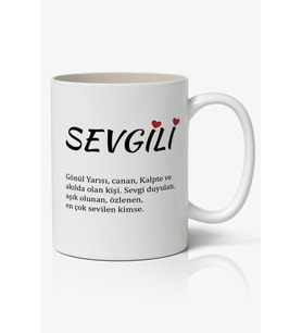 Sevgili Kelime Anlamı Sevgililer Günü Baskılı Kupa Bardak Kahve Kupa Bardak Model