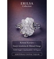Sertifikalı Enerji Arındırma ve Zihinsel Denge Yüzüğü – Ham Kristal Kuvars Taşı – Ayarlanabilir (Çok Renkli)