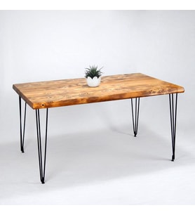 Doğal Ağaç Masif Kütük Masa 75cm x 185cm ( Metal Ayak )