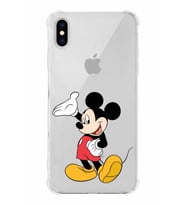 Apple iPhone XS Max Uyumlu Köşe Korumalı Antişok Kapak Mickey Mouse Tasarımlı Şeffaf  Kılıf