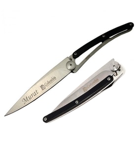 Kişiye Özel İsimli İsim Baskılı Columbia Deejo Çakı  EXT-2990-A 22.5 CM Paslanmaz Cep Av Bıçağı (Siyah)