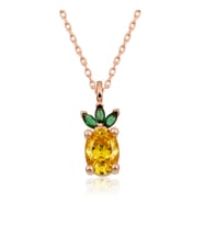 ​Gümüş Rose Ananas Figür Meyve Kolye SL3857
