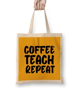 Funny Coffee Drinks Art Lover Gift Quote Vintage Retro Bez Çanta Uzun Saplı