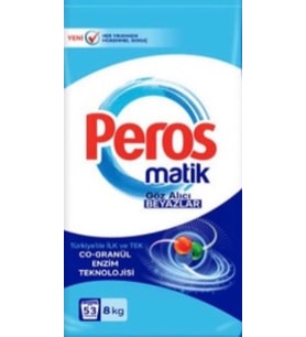 Peros Matik Toz Deterjan Göz Alıcı Beyazlar 8 Kg - 53 Yıkama