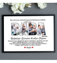 Babaya Özel Hediye BABA Tasarımlı Kişiye Özel Kolaj Fotoğraf Çerçevesi - Babalar gününe özel