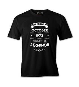 Life Begins in 1973  Siyah Erkek Tshirt