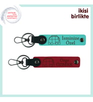 Kampçı Dosta Manevi Değeri Yüksek Set, Karavan Figürlü Anahtarlık Takımı, x2' li, Turkuaz-Kırmızı