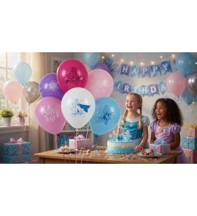 Balon 12 İnç Frozen Baskılı 6'lı Balon Seti Doğum Günü Parti Süsleme Çocuk Konsept