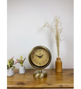 Eskitme Metal Dekoratif Masa Saati 25×20 Cm