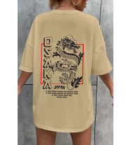 Unisex Osaka Baskılı T-shirt (Bej)