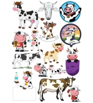 İnek Sticker Set-3 13 Parça Telefon, Tablet, Defter, Laptop Sticker