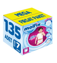 Molfix Külot Bebek Bezi Beden:7 (19+KG) XX Large 135 Adet Mega Fırsat Pk