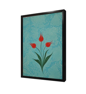 Laleler Ebru Çerçeveli Mdf Tablo