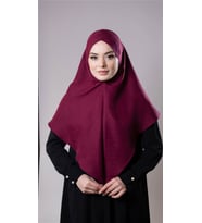 Bordo Pratik Hazır Geçmeli Tesettür Eşarp Pamuk Caz Kumaş Tek Katlı Çapraz Hijab 2305_16
