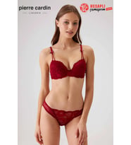 Pierre Cardin Premium Kadın Balenli Desteksiz Dantel Kutulu Sütyen ve Külot Takım