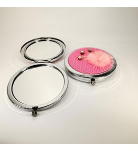 MORDİNO Pembe Yuvarlak Cep Aynası