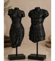 Antik Roma İmparatoru Augustus & Livia Drusilla Başsız Kaideli Heykel Seti