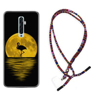 Oppo Reno 2Z 4 Lite 4 Pro 5 6 7 A31 Kılıf Boyun Asklı Rasta Silikon Ay ve Flamingo 1775
