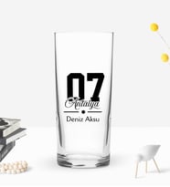 BK Gift Kişiye Özel İsimli DTF Plaka Şehir Tasarımlı Rakı Bardağı, Arkadaşa Hediye, Sevgiliye Hediye