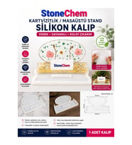 Oval Kartvizitlik Silikon Kalıp – Epoksi Reçine Masaüstü Stand Kalıbı, Notluk ve Kartlık Döküm Kalıbı 24,59 cm NO:3