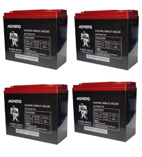 MONERO 12V-20 AMPER DİK -YENİ TARİHLİ- E-BIKE AKÜ 4'LÜ PAKET 24 amper ebatlarında EBATLAR: 180 x 78 x 170mm
