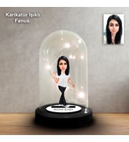 KİŞİYE ÖZEL KADIN TASARIMLI IŞIKLI KARİKATÜR FANUS BİBLO FN184