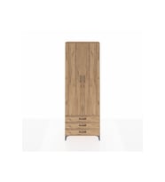 Arges Dolap 5 Raflı 3 Çekmeceli 2 Kapaklı 88x30x243 Çam-Çam