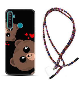 Realme 5i 5 Pro 6i 7 Pro 8 Kılıf Boyun Asklı Rasta Silikon Love Animals 1780