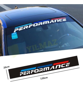 Bmw M Performance Ön Cam Güneşlik Sticker Yapıştırma Etiket ( 130 x 20 Cm Ölçü )