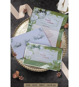 Düğün Nişan Nikah Kına Davetiyesi 3218 Baskı Dahil