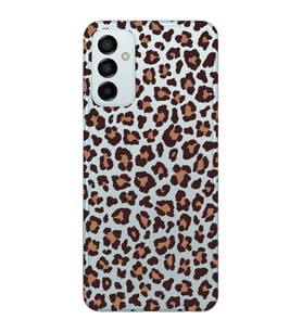 Samsung Galaxy M23 Uyumlu Leopar Desenli Şeffaf Telefon Kılıfı