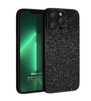 Microsonic Apple iPhone 13 Pro Kılıf Bling Rhinestones Siyah (Siyah)