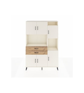 Arges Dolap 9 Raflı 2 Çekmeceli 6 Kapaklı 132x30x195 Aytaşı-Aytaşı/Çam