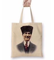 Mustafa Kemal Atatürk 06 Bez Çanta Uzun Saplı