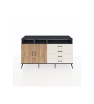 Kronos Konsol 5 Raflı 4 Çekmeceli 2 Kapaklı 176x59x99 Antrasit-Çam/Aytaşı